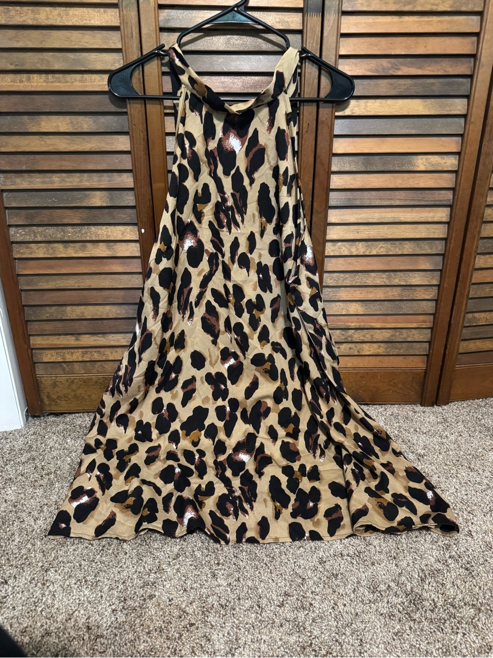 SHEIN Tan Black Brown Animal Print Dress